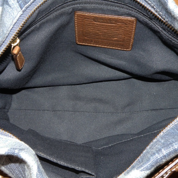 NEW VINTAGE COACH DENIM COTTON SIGNATURE CARLY SHOULDER BAG~RARE~HARD TO FIND! - Picture 6 of 12